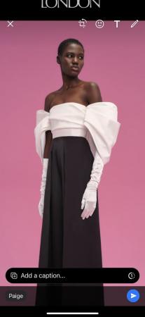 Image 1 of Solace London off the shoulder black and white jumpsuit