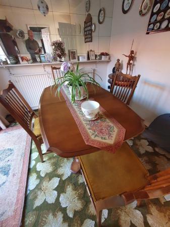 Image 2 of REDUCED Large Stag expanding dining table and 6 chairs
