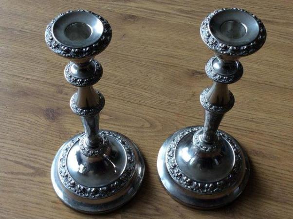Image 2 of 2 silver plated candlestick holders