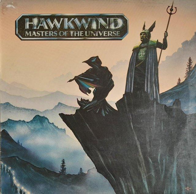 Preview of the first image of Hawkwind ‘Masters of the Universe’ 1977 1st UK LP. EX/VG+.