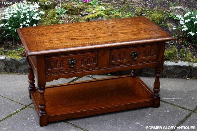 Image 106 of OLD CHARM LIGHT OAK TWO DRAWER COFFEE TABLE TV UNIT STAND