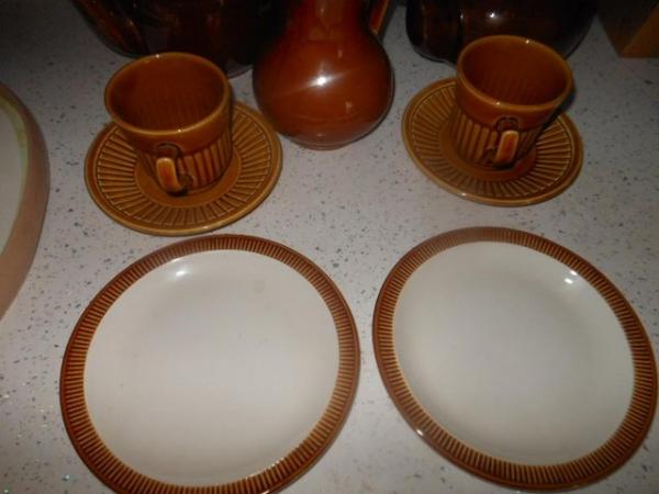 Image 2 of Tea Pots - Jug Trios Brown Vintage - Tea for 2