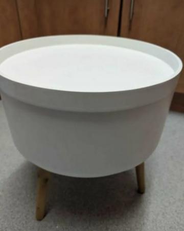 Image 2 of Side Table Nordic Style white side table detachable