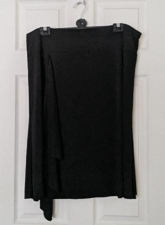 Image 1 of STYLISH LADIES BLACK SKIRT WITH SWAG DETAIL - SZ 22