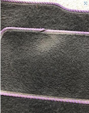 Image 2 of Black Luxury Tailored Car Mats Purple Binding