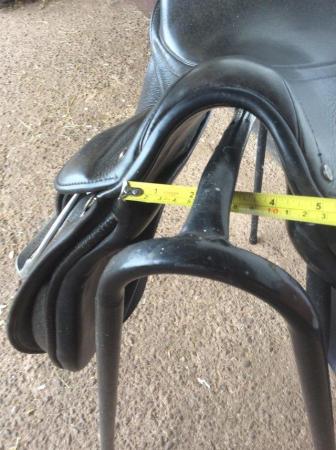 Image 1 of Felsbach black leather saddle with stirrups