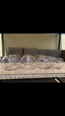 Image 1 of Glass Fishbowl Table Decorations with mirrors