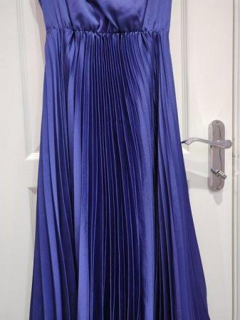Image 6 of New Look Purple Occasion Satin Pleated Dress UK 12