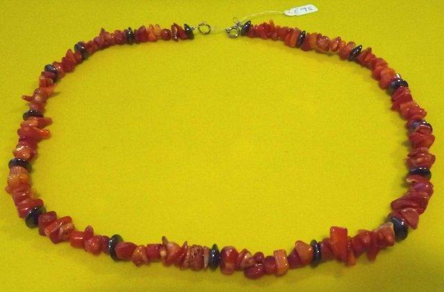 Image 3 of Vintage polished coral rope necklace 18" long