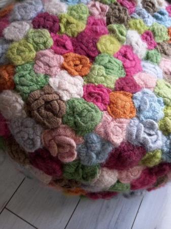 Image 2 of Marks & spencers m&s crochet flowers pouffe used RRP £145