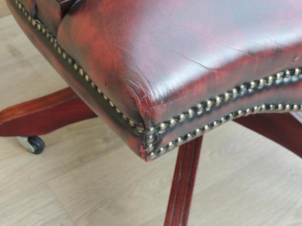 Image 16 of Vintage Ox Blood Captains Chesterfield Chair (UK Delivery)