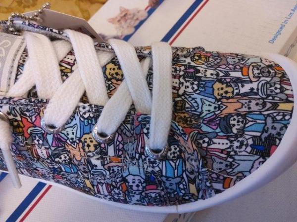 Image 4 of SKETCHERS , GIRLS SIZE 2.5 ,DESIGNER , DAPPY DAILY, DOGS.