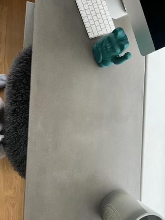 Image 2 of Grey solid concrete desk and matching stool for sale