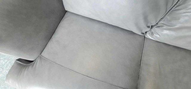 Image 2 of Ex-display Angelo grey leather 3 seater sofa
