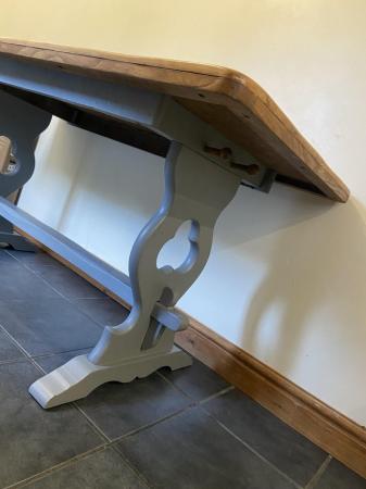 Image 2 of Farmhouse dining table solid needs TLC