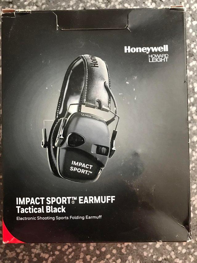 Preview of the first image of Howard Leight Honeywell Impact Sport Earmuff Tactical Black.