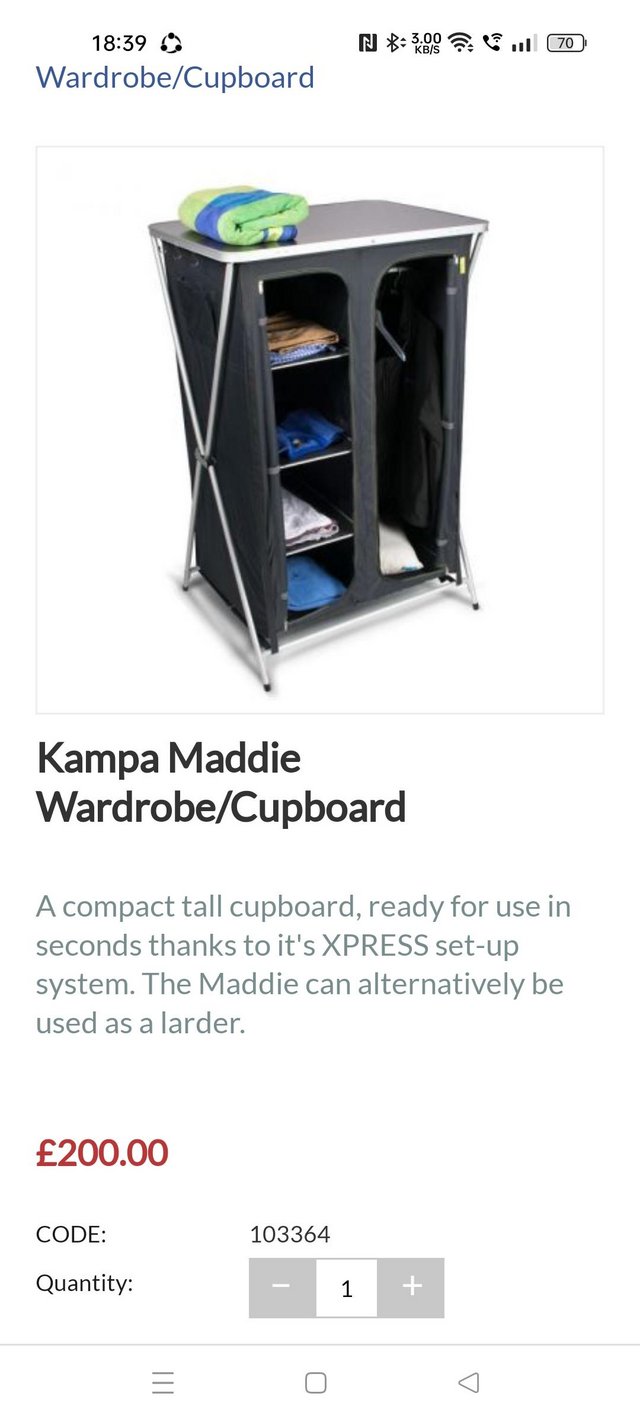 Preview of the first image of Camping wardrobe ideal for motorhome.