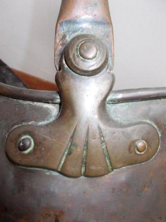 Image 12 of Old copper Sailsbury coal bucket scuttle, nice original pati