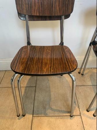 Image 3 of Vintage Chrome and Wood Effect Formica Tavo Chairs
