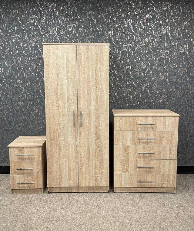 Preview of the first image of NOVA VINTAGE WARDROBE CHEST AND BEDSIDE.
