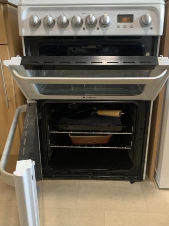 Image 1 of HOTPOINT Ultima Dual Fuel Cooker in white
