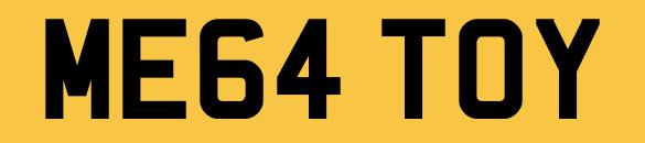 Image 1 of ME64TOY MEGA Number Plate Private Personalised Registration