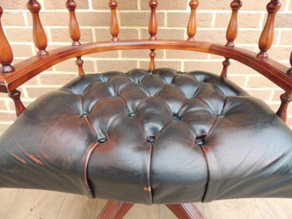 Image 11 of Vintage Chesterfield Captains Chair on Brass Castors (Delive