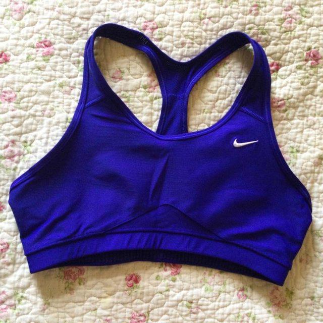 Preview of the first image of Sz L 32-37” Bust NIKE DRI-FIT Electric Purple Sports Bra.