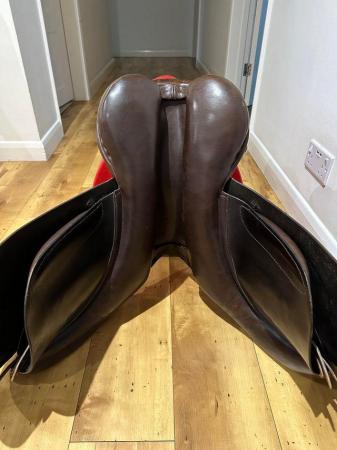 Image 1 of Ideal brown event saddle, 17.5” stamped N but is more medium