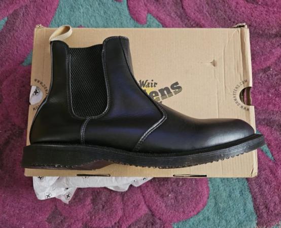 Image 2 of Vegan Dr Martens Flora black Chelsea boots small size 9