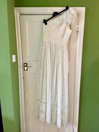 Image 3 of Whistles Adelaide White Shoulder Embroidered Wedding Dress