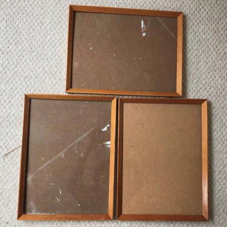 Image 1 of 3 vintage hanging picture frames, 2 glazed. Each 15½” x 12”