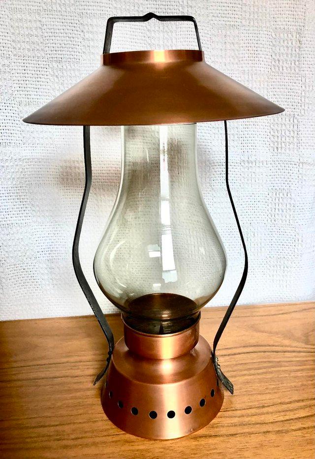 Preview of the first image of VINTAGE UNUSED COPPER CANDLE LAMP.