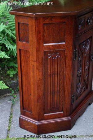 Image 38 of OLD CHARM TUDOR OAK CANTED HALL TABLE CABINET CUPBOARD STAND
