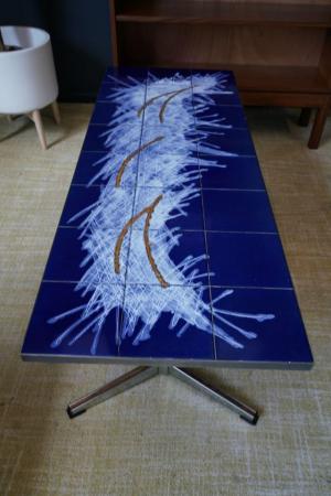 Image 10 of Mid Century Modernist Abstract Tiled Coffee Table 1970s