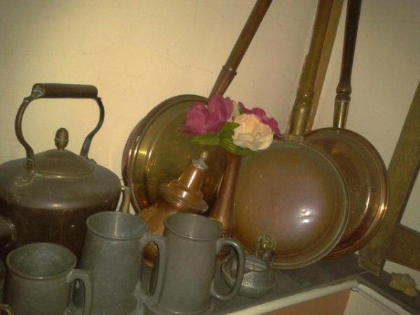 Image 2 of Old Victorian Copper kettles bed pans,ex film props from £5