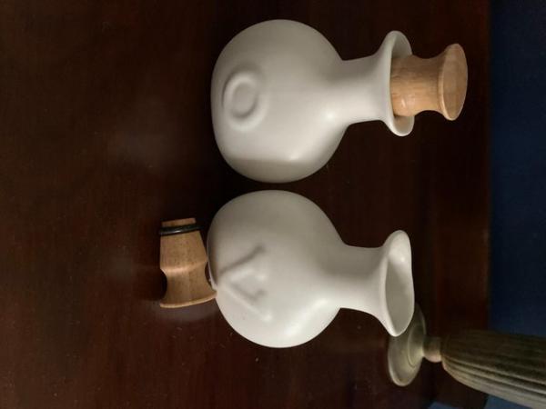 Image 1 of Oil and vinegar bottles with stoppers