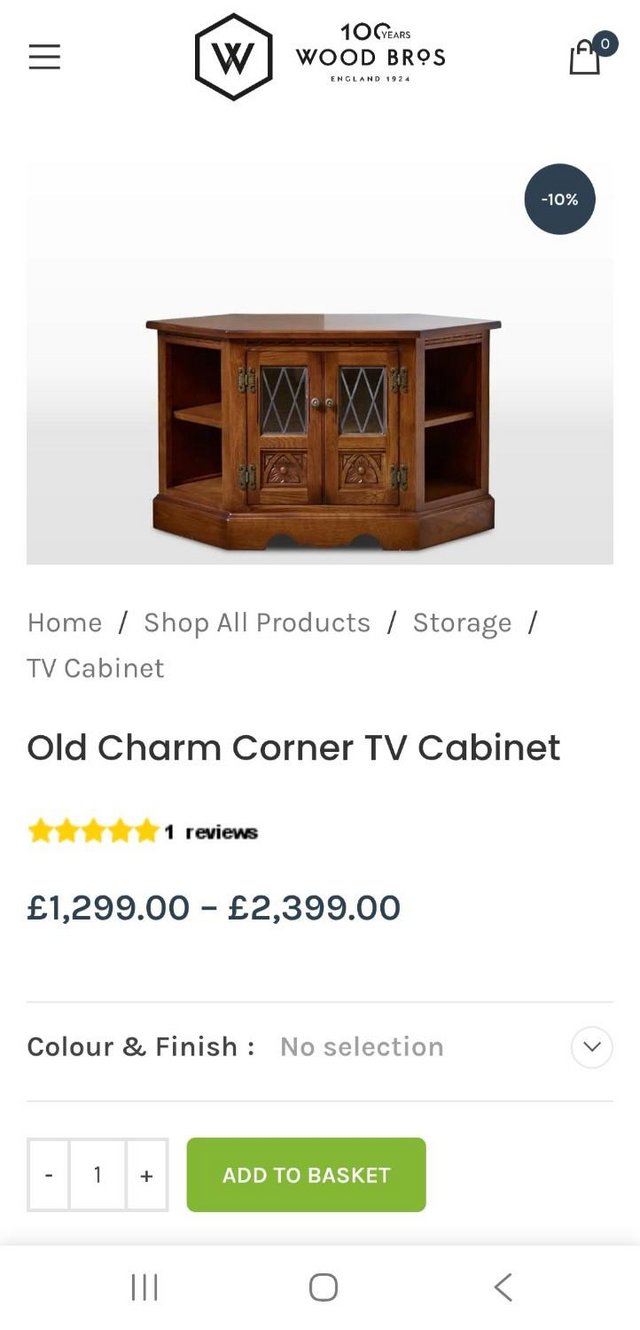 Old Charm Solid Oak TV Cabinet In Light Oak Finish — photo 3 of 3