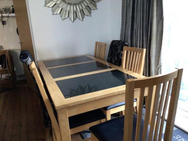 Image 2 of Oak 8 seater dining table and chairs