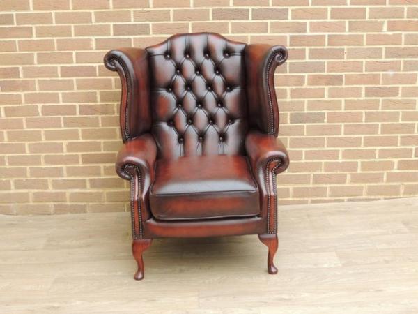 Image 1 of Luxury Queen Anne Chesterfield Wingback Armchair (UK Deliver