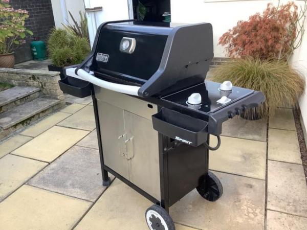 Image 2 of WEBBER SPIRIT GAS GRILL BARBECUE with CALOR GAS BOTTLE, & co