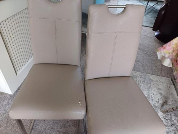 Image 1 of 6 Faux Leather Dining Room Chairs