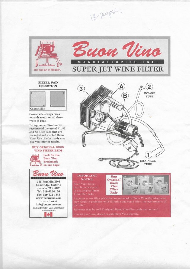 Preview of the first image of Wine Filter Buon Vino Super Jet electric pump machine.