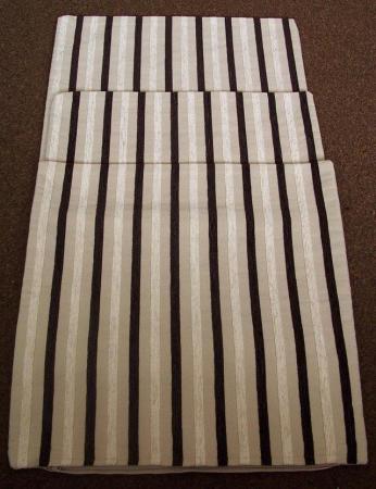 Image 1 of 3 x 16" Beige/Brown Striped Cushion Covers    B1