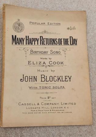 Image 1 of Many Happy Returns of the Day Sheet Music