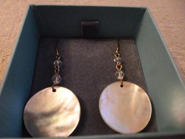 Image 1 of LOVELY MOTHER OF PEARL DROP EARRINGS