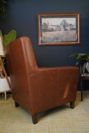 Image 13 of Mid Century Vintage Real Conker Brown Leather Armchair