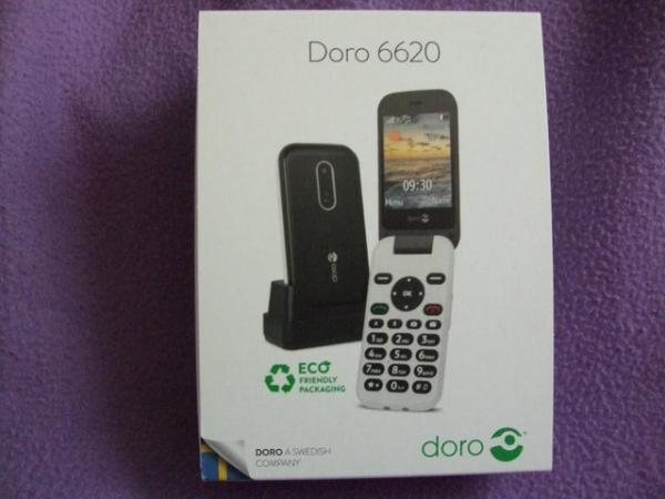 Image 1 of New Doro 6620 Tesco/02 Mobile Red Flip Phone