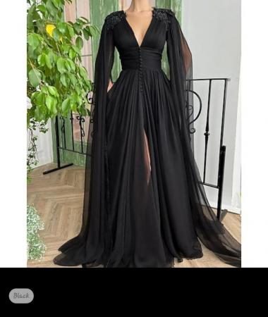 Image 1 of Size 24 black wedding dress