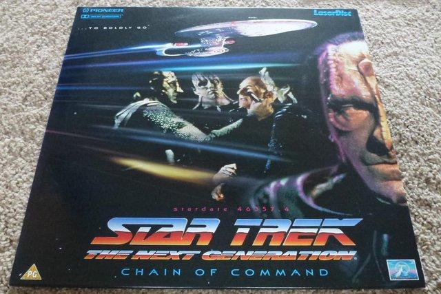 Preview of the first image of Star Trek: TNG, Chain of Command. Laserdisc (1992).